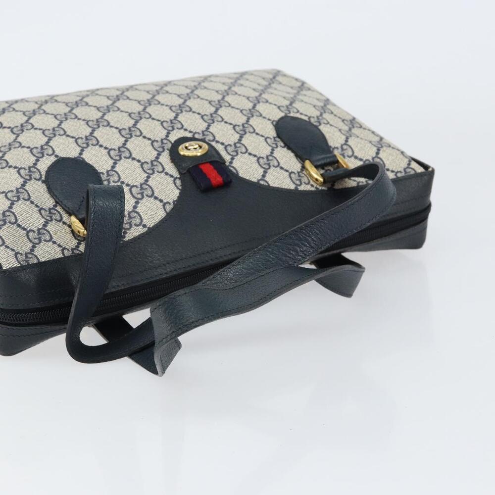GUCCI GG Supreme Sherry Line Hand Bag PVC Navy Red 41 02 079 Auth 155654 - Picture 7 of 16